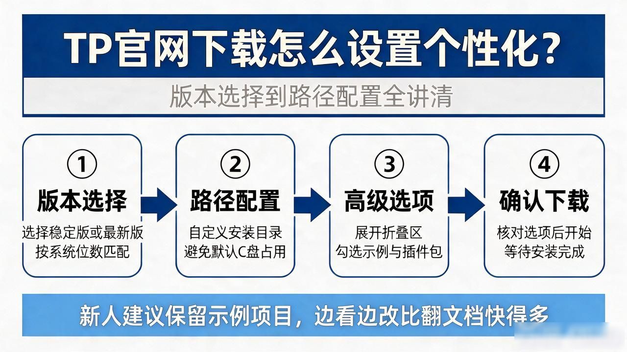 在TP官网下载怎么设置个性化？版本选择到路径配置全讲清