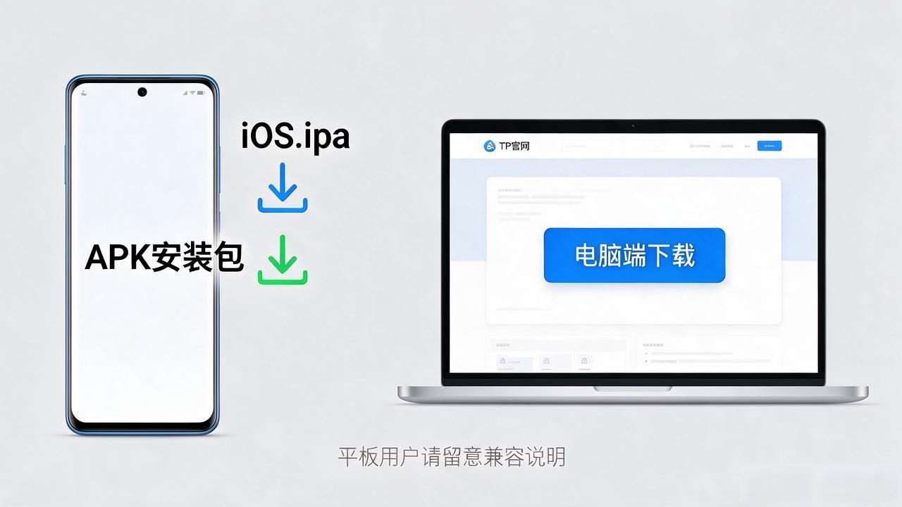 tp官网下载app选哪个链接？手机电脑入口不一样