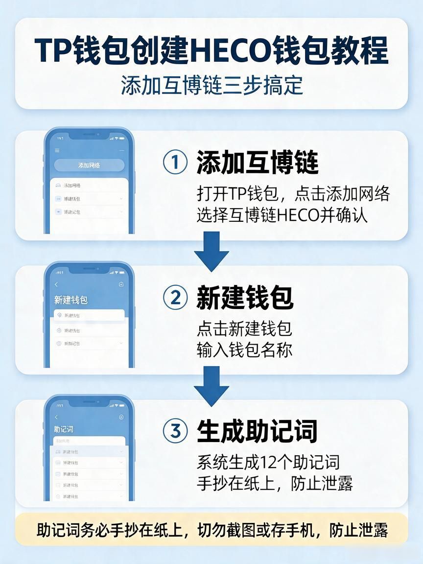 TP钱包创建HECO钱包教程：添加互博链三步搞定