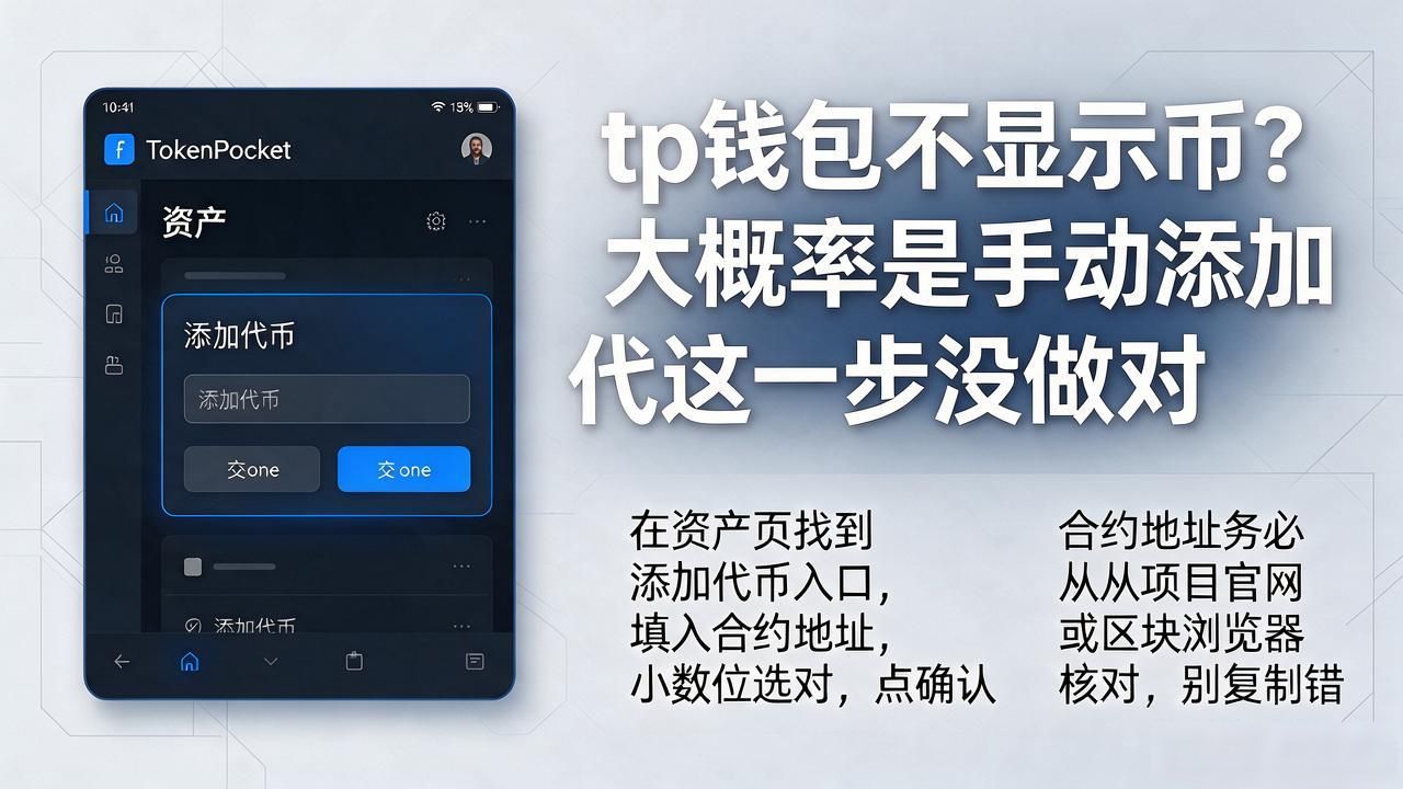 tp钱包不显示币_tp钱包不显示币怎么办_tp钱包手动添加代币教程